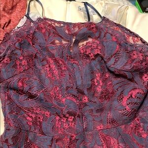 KEEPSAKE the Label Blue and Red Halter Mini Sundress